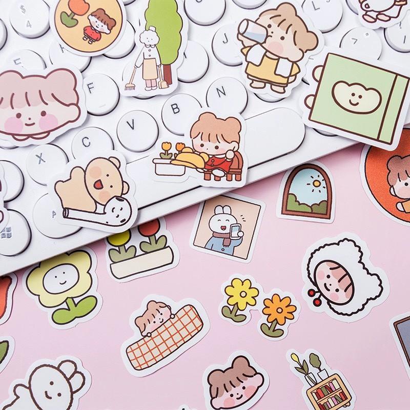 Set 100 sticker dán hình siêu siêu dễ thương - MiuSua