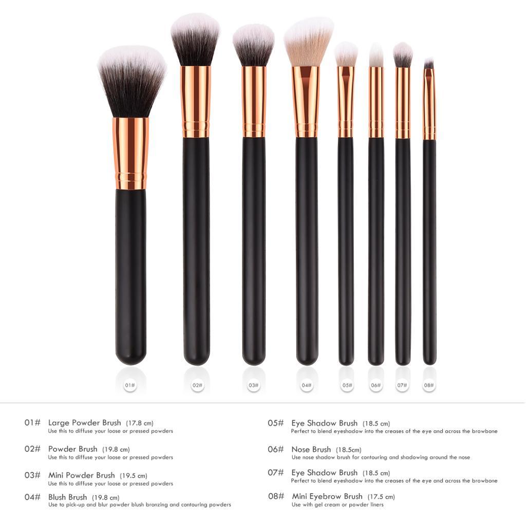 Soft Makeup Brushes Set Powder Foundation Eyeshadow Brow Lip Brush Tool 8PCS