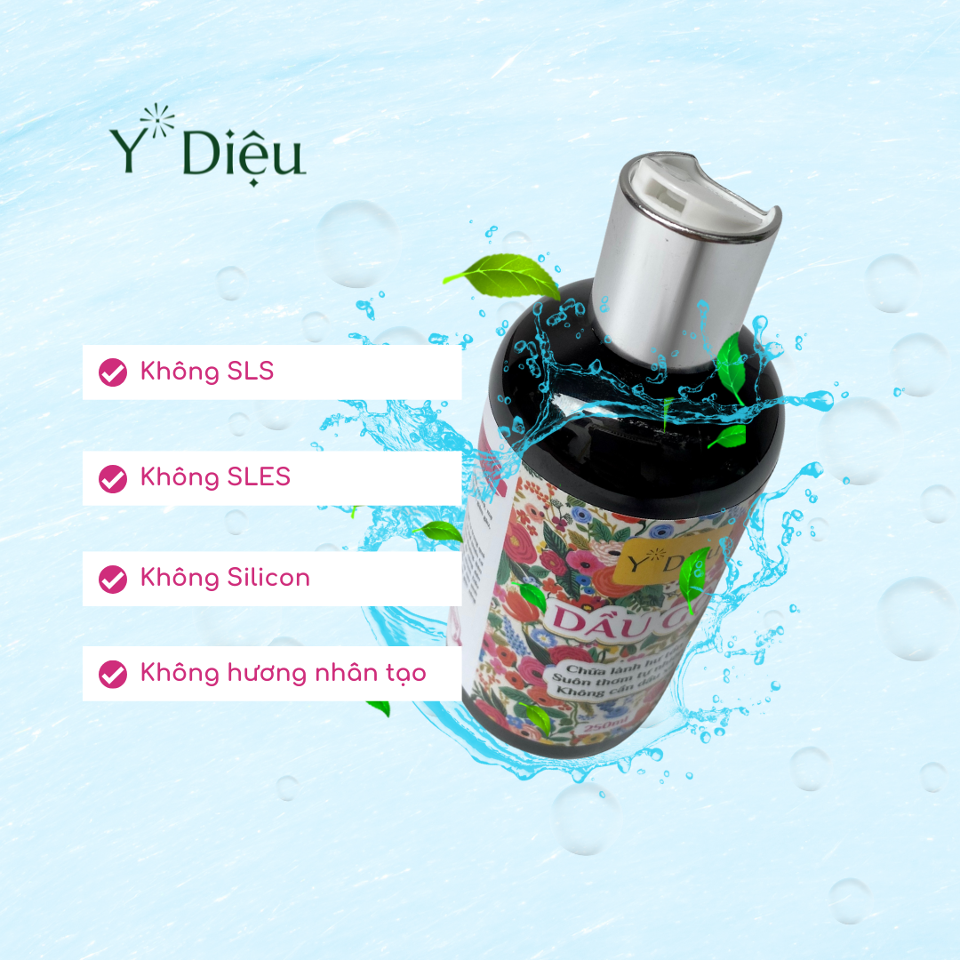 Combo 3 Dầu gội Y Diệu, Khôi phục Hương thơm Tự nhiên - Tinh chất thảo mộc - Không cần dầu xả - Chai 250ml x 3