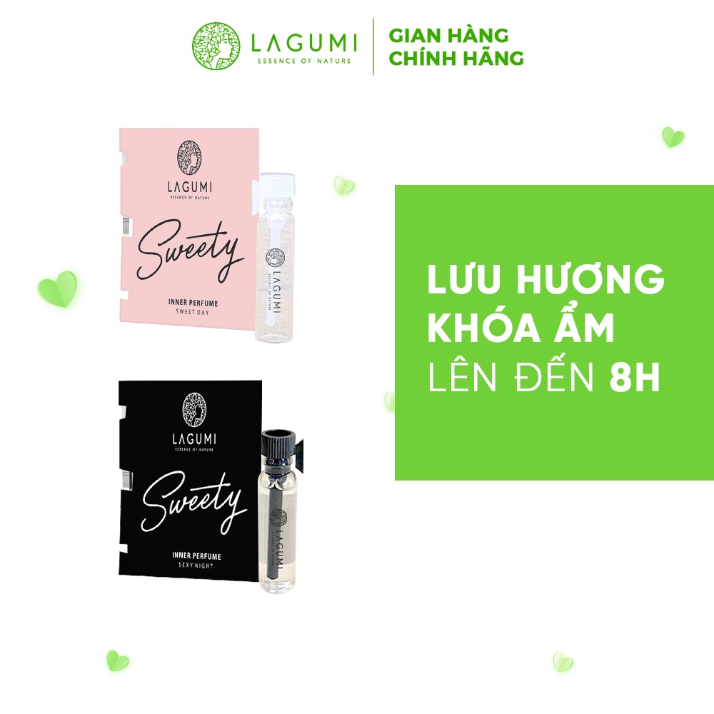 Set 2 Sample nước hoa phụ khoa Lagumi ngày và đêm khóa ẩm, lưu hương