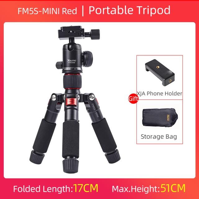 Xiletu FM5S Chân máy di động Du lịch nhẹ Máy tính Chượng Video Chân máy mini với đầu bóng 360 độ cho máy ảnh DSLR DSLR