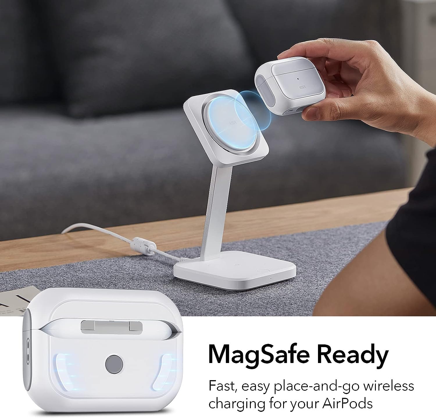 Bao Case ESR Orbit Hybrid Case with HaloLock cho AirPods Pro / AirPods Pro 2 (2023/2022/2019) Magnetic Lid Lock - Hàng Chính Hãng