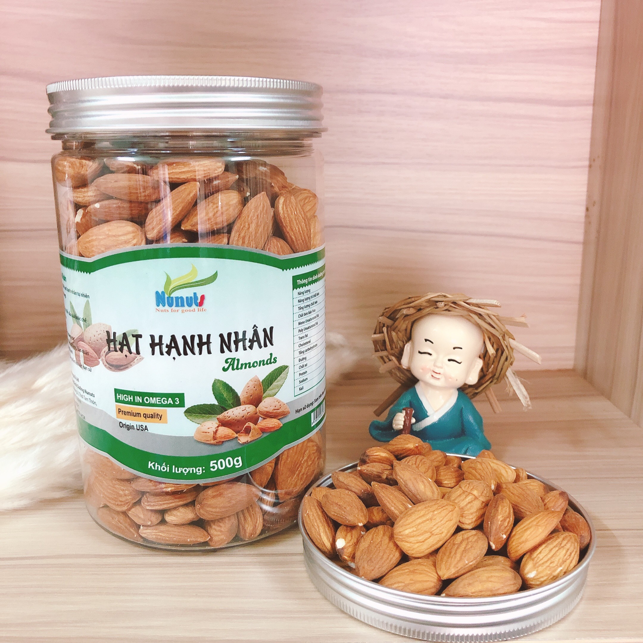 COMBO 2 HŨ HẠNH NHÂN RANG MỘC NUNUTS (2 HŨ 500G)