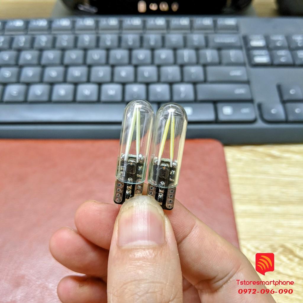 Led T10 đờ mi W5W 194-168 cao cấp vỏ thủy tinh chịu nhiệt tích hợp mạch IC sáng khá và rất mát.