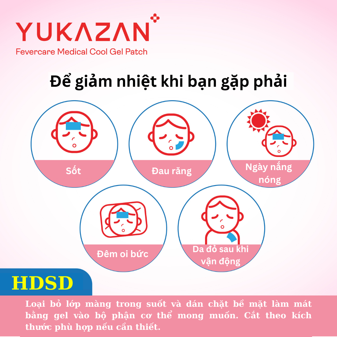 Miếng dán hạ sốt Yukazan cho trẻ em ( 6 miếng)