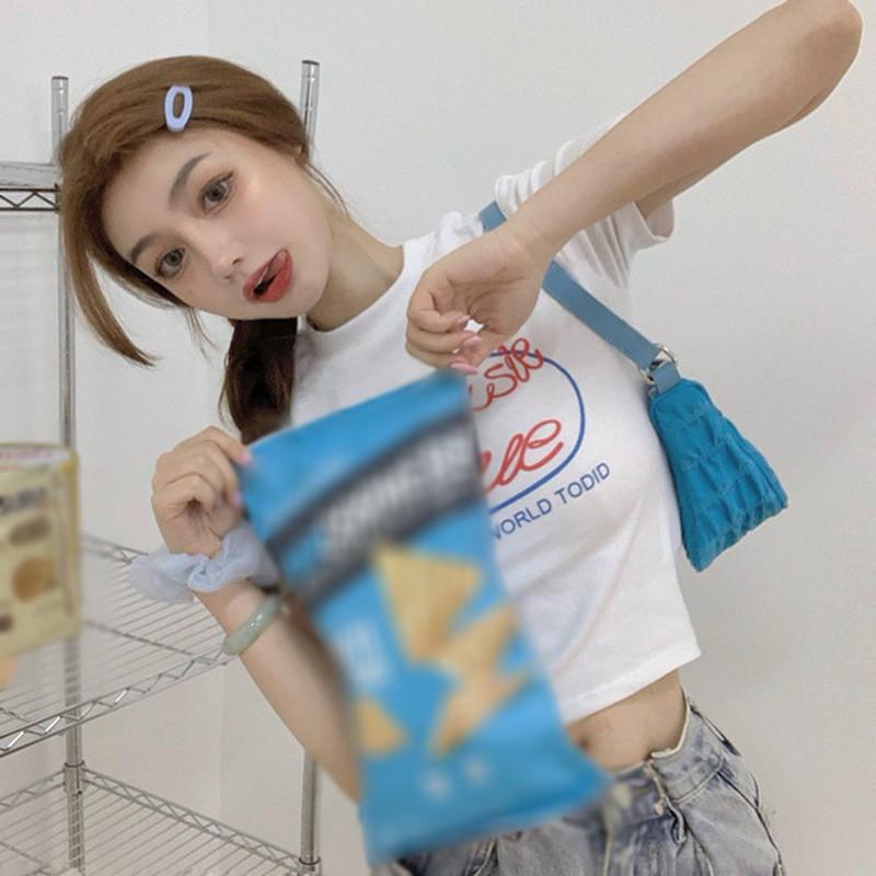 Áo Thun Nữ Ngắn Tay Cổ Tròn In Chữ