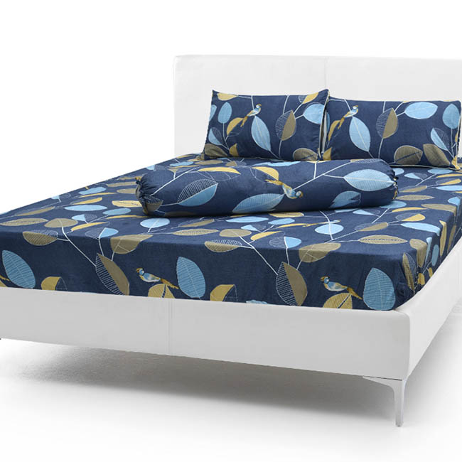 Bộ Drap Cotton Poly Hàn Quốc 1,6 X 2m - Lá đa
