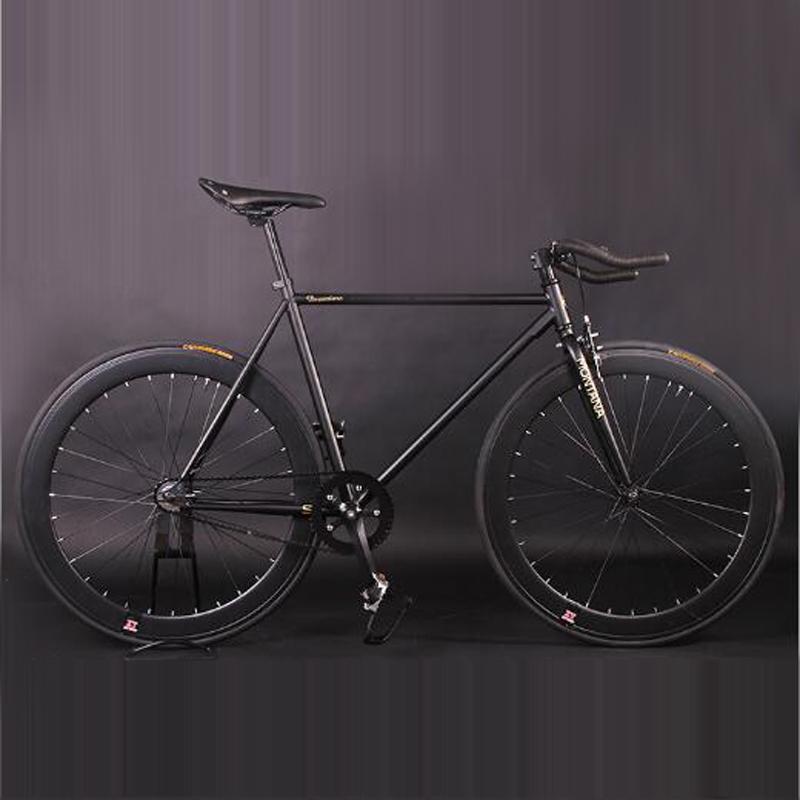 Xe Đạp Fixie Xe Đạp Fixed Gear 52Cm Đi Xe Đạp Xe Đạp Thành Phố Khung Thép Hợp Kim Bánh Xe 40Mm Tốc Độ Đơn Xe Đạp Color: black 2 Size: 46cm