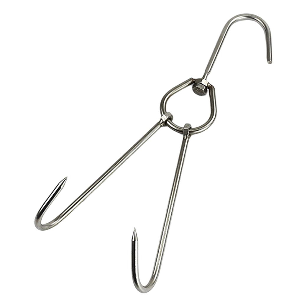 3-Prong Meat Hook Swivel Stainless Sausage Meat Hook Kitchen 0.35x25cm 2pcs