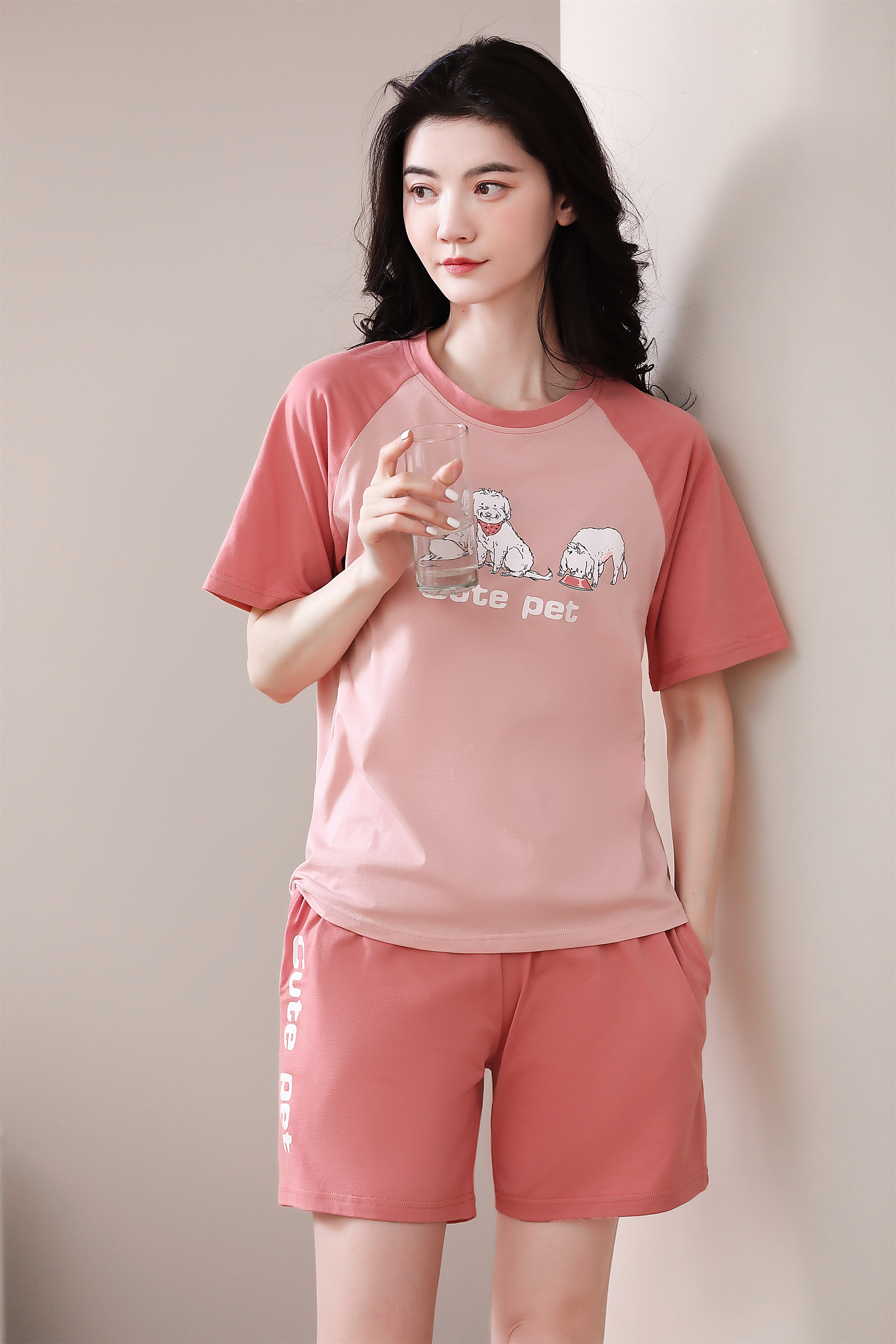 Đồ mặc nhà nữ quần đùi cotton cao cấp 8110