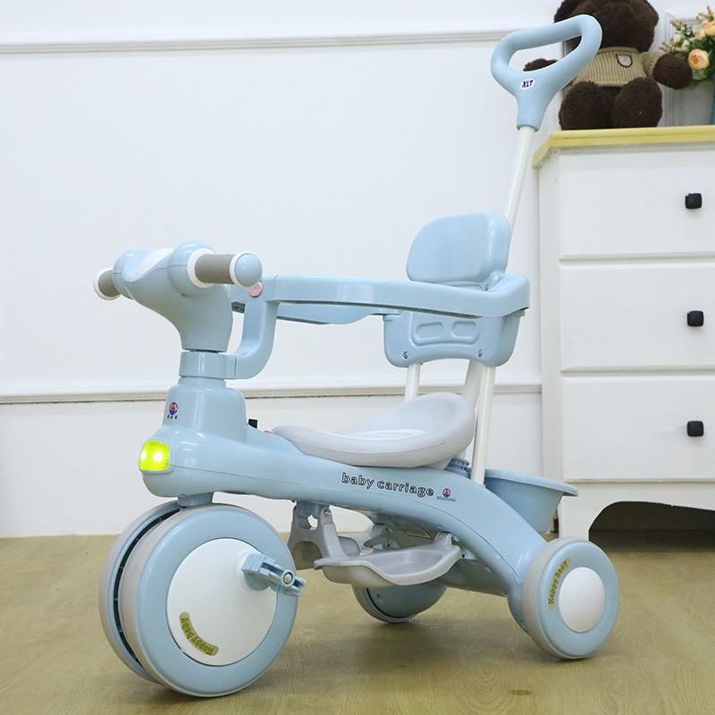 Xe đẩy đi bộ xe đạp 3 bánh 618 có cần đẩy phát nhạc cho bé