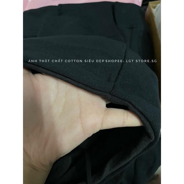 Áo khoác hoodie zip đen trơn chất vải cotton siêu đẹp
