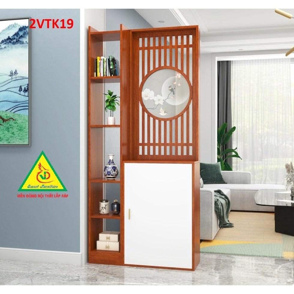 Tủ kệ trang trí kiêm vách ngăn phòng khách , nhà bếp 2VTK19- Nội thất lắp ráp Viendong Adv