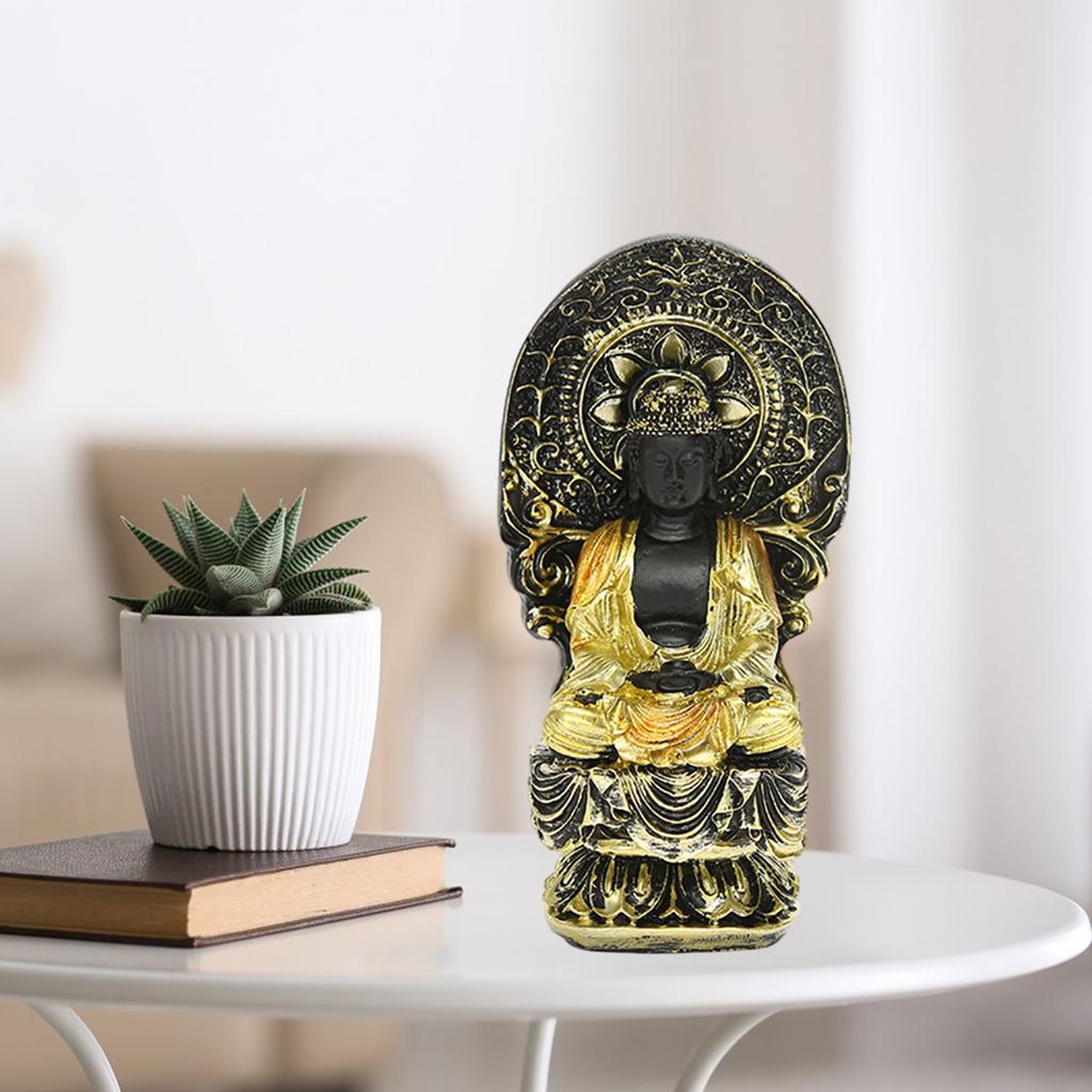 Meditating Buddha Statue, Guan Yin Buddha Decorative Figurine for Home Office Tabletop Desktop Spiritual Living Room Decoration, Yoga Zen Decor