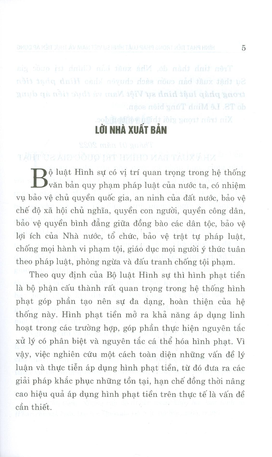 Hình Phạt Tiền Trong Pháp Luật Hình Sự Việt Nam Và Thực Tiễn Áp Dụng (Sách Chuyên Khảo)