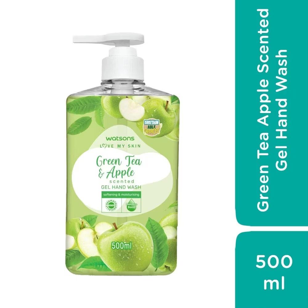 Hình ảnh Gel Rửa Tay Watsons Love My Skin Green Tea Apple Scented Gel Hand Wash 500ml