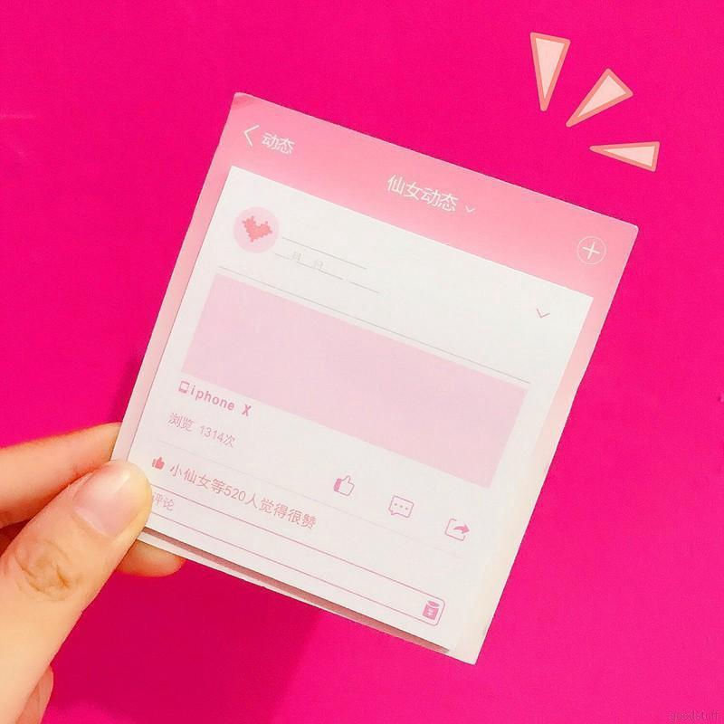 Hình dán ghi chú mini tông màu hồng nữ tính