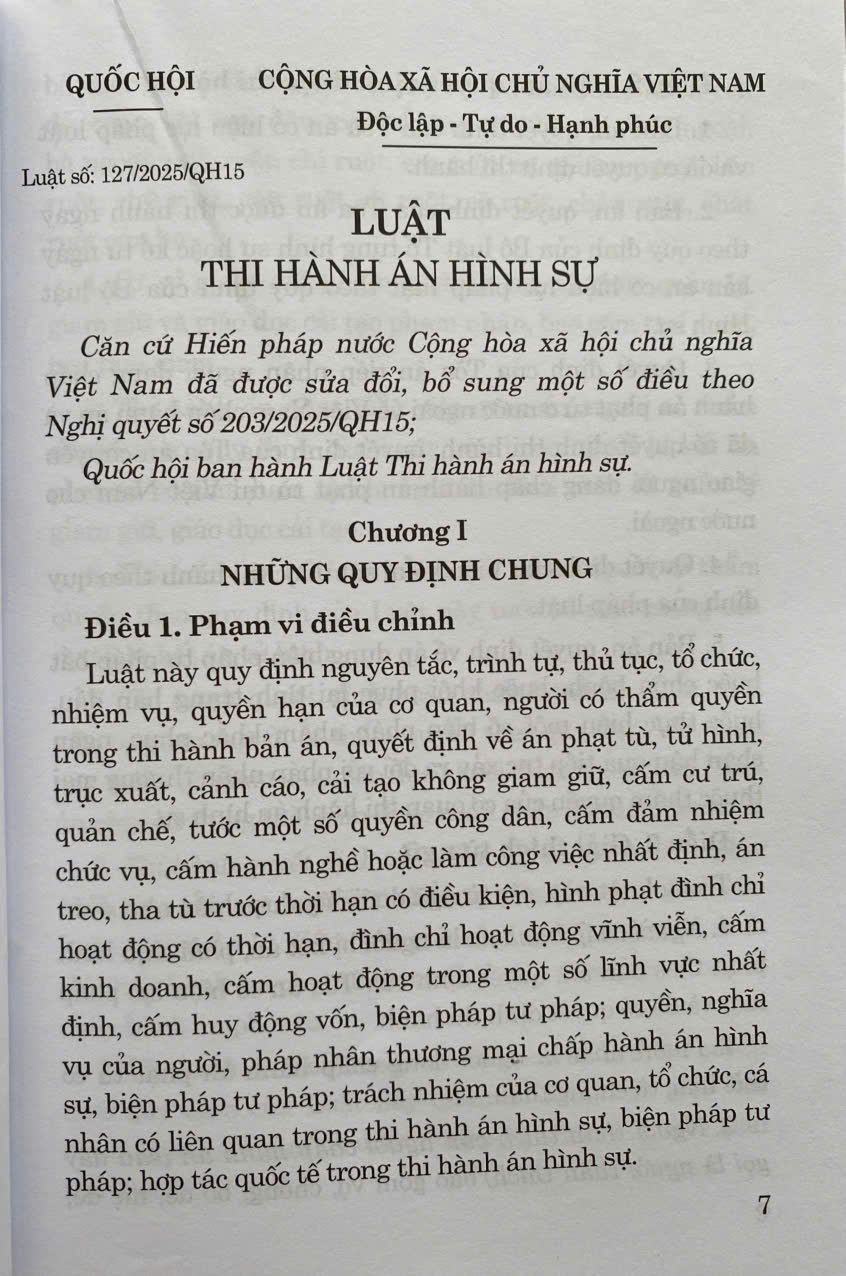 Luật Thi Hành Án Hình Sự Năm 2025