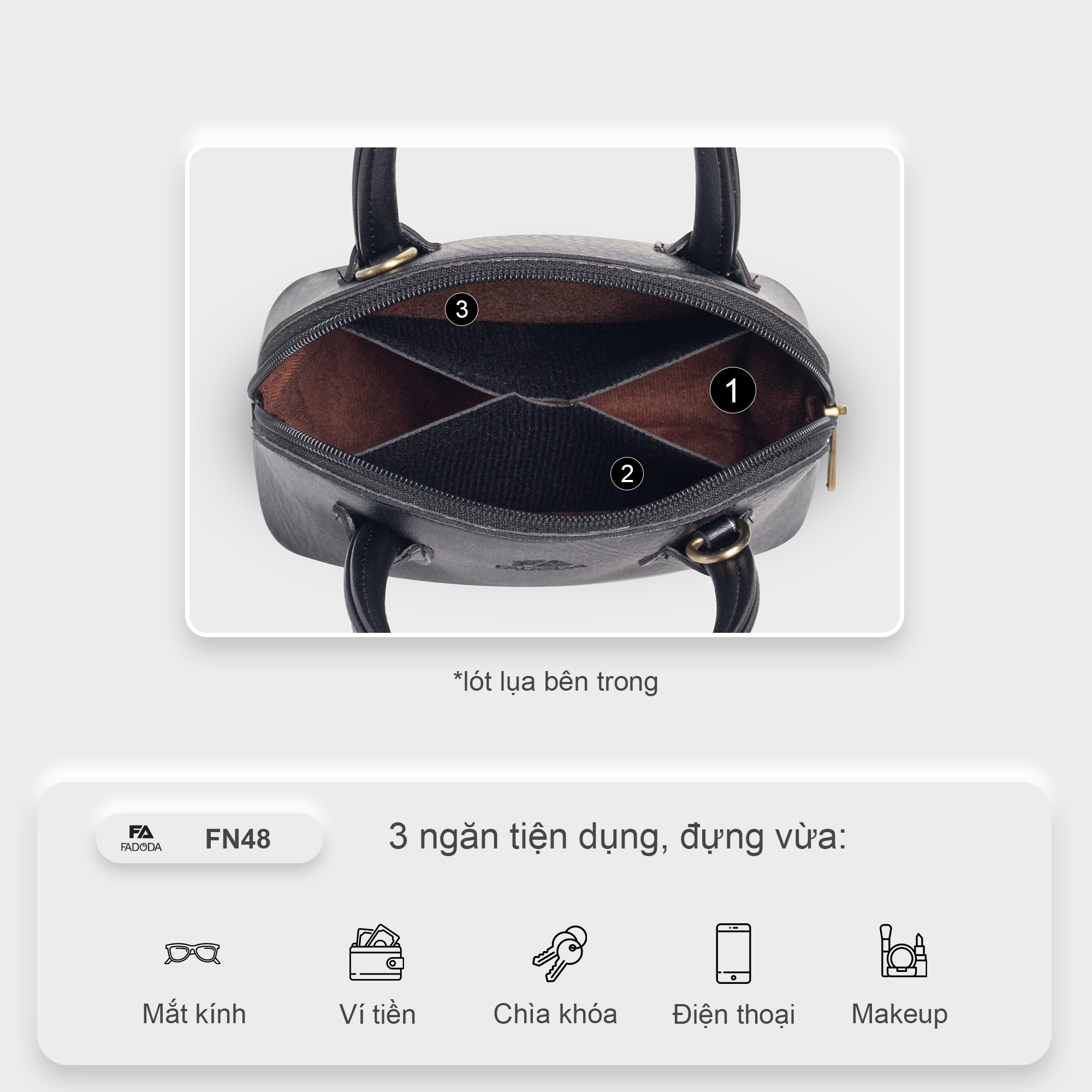 Túi xách da nữ mini đeo chéo Fadoda FN48