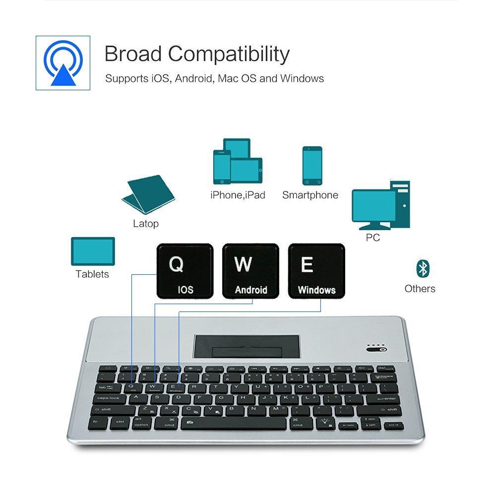 Backlit Universal Aluminum Bluetooth Wireless Keyboard for iOS Android PC