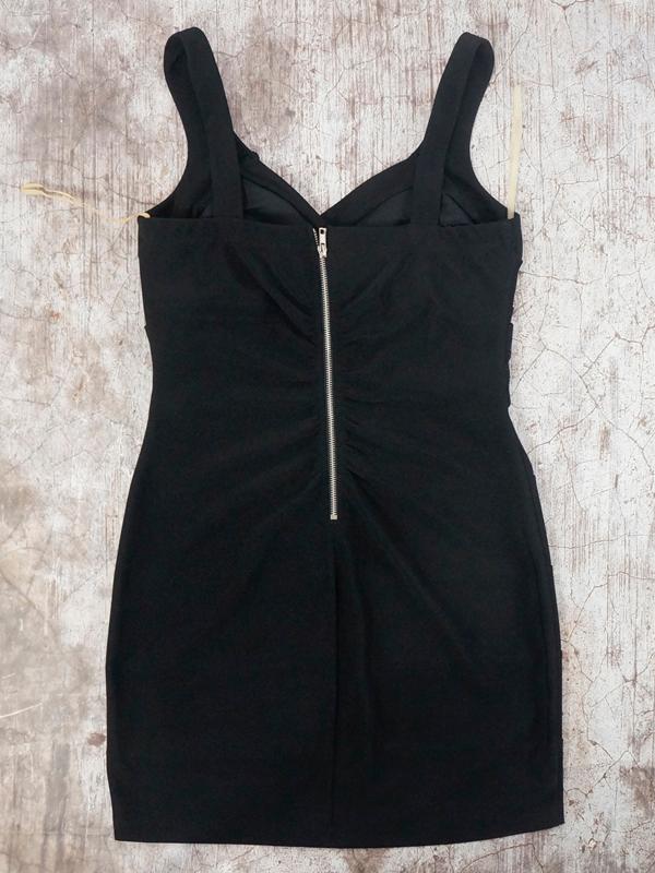 ĐẦM Emerald Sundae Womens Black Solid Sleeveless V Neck Short Body Con Evening Dress -  SIZE S/XL