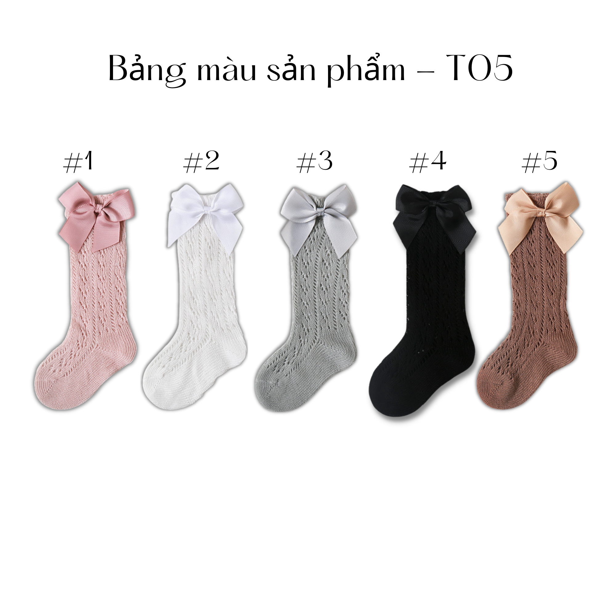 Vớ dài đính nơ cao cấp xinh xắn cho bé gái Mimo baby T05