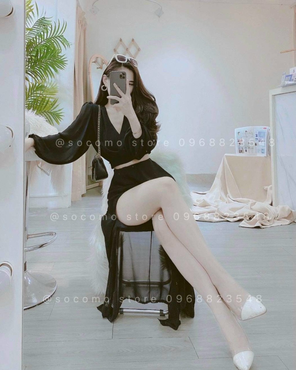 Đầm MAXI XẺ HAI MÀU CAO CẤP 2 MÀU Y HÌNH