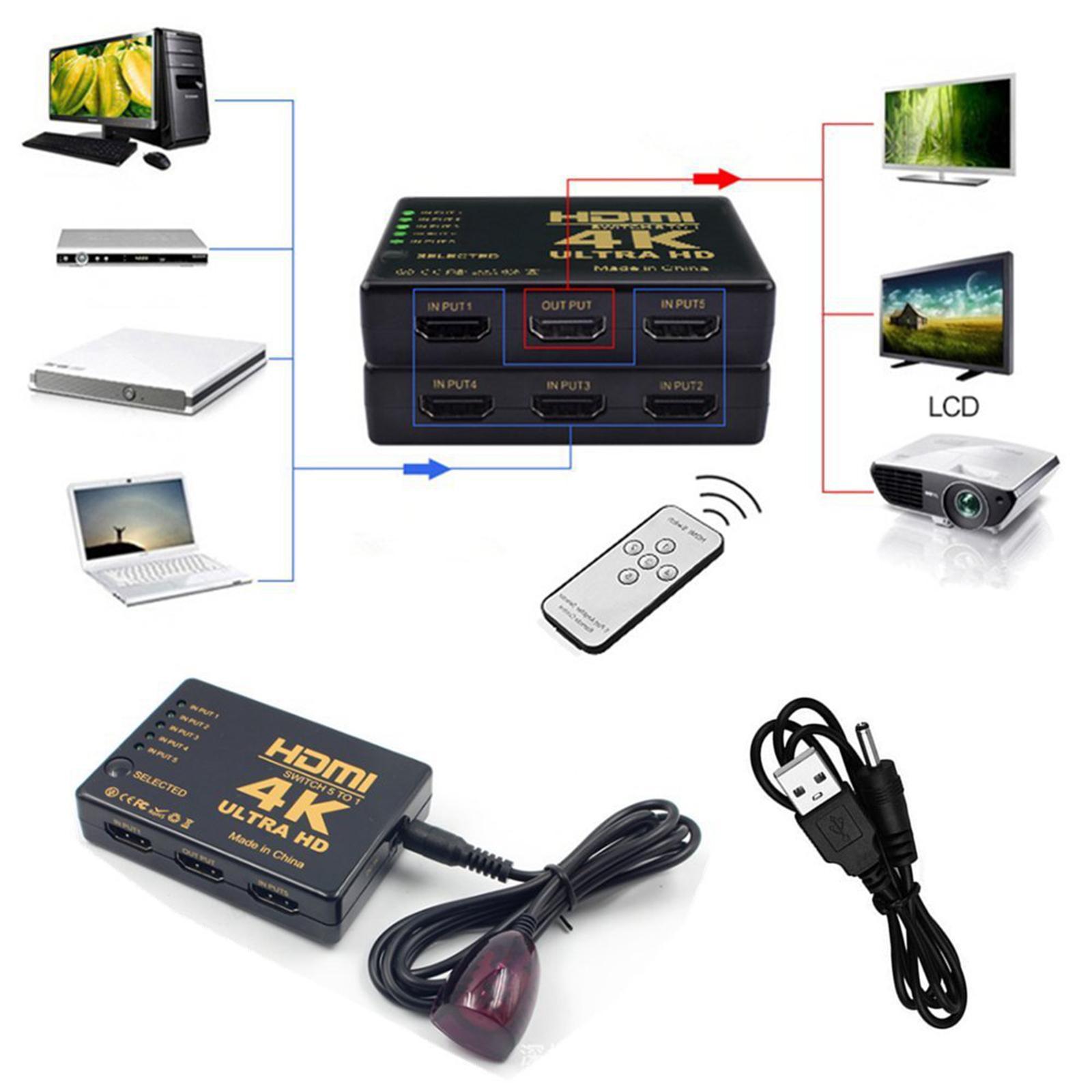 Switch with IR Remote Control 1080P  for Cameras Video Recorders