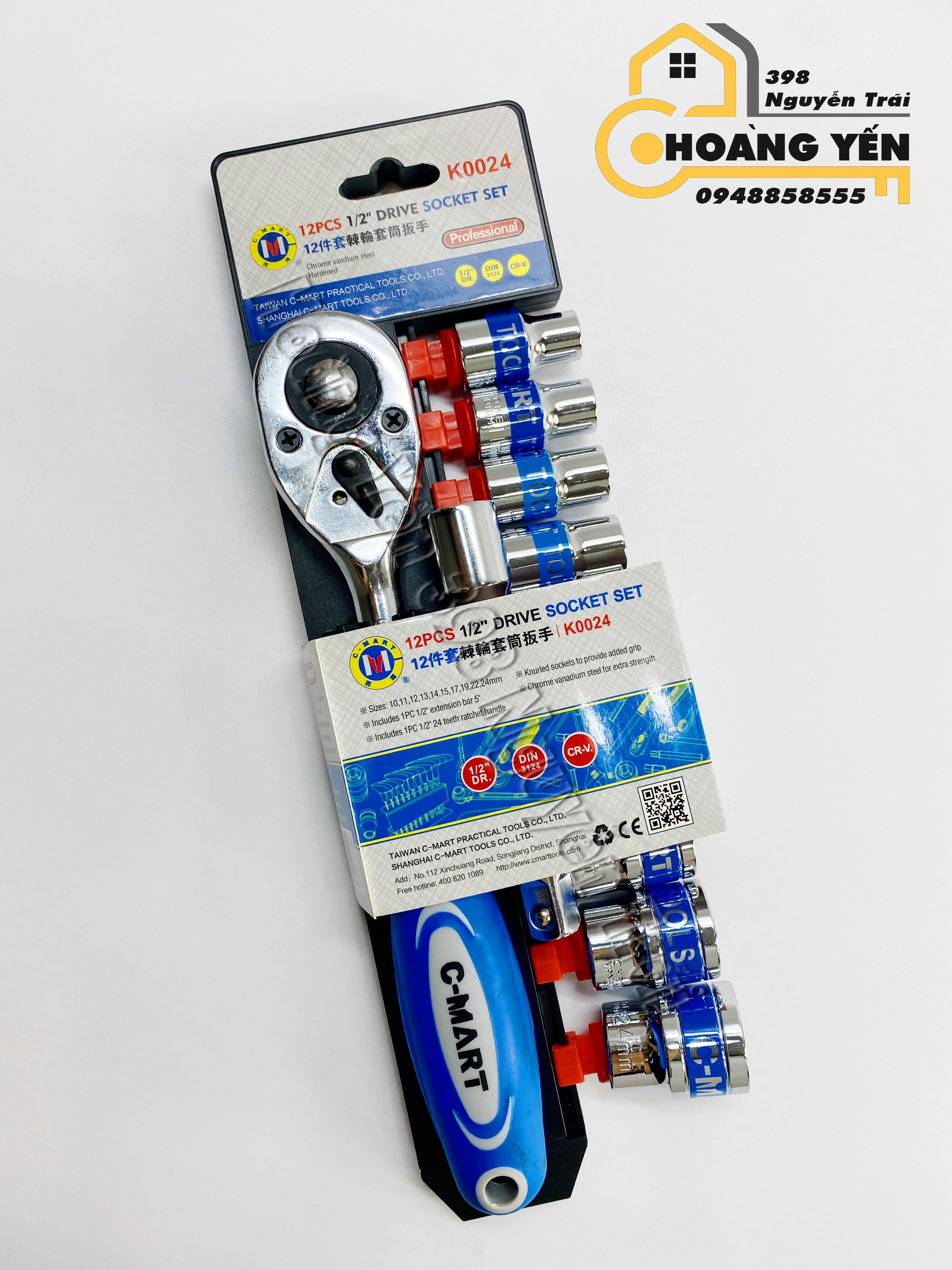 Bộ tuýp chính hãng C-MART K0024 1/2 12 chi tiết