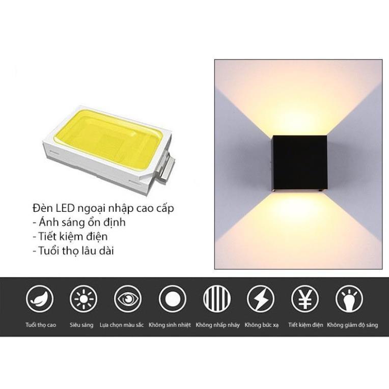 Đèn Tường Led Vuông Chống Nước 173 7w Điều Chỉnh Góc Sáng