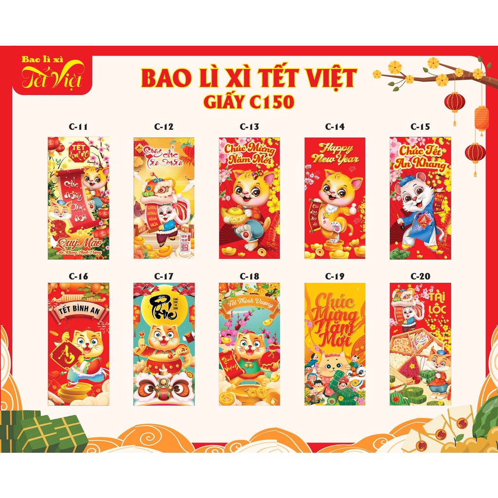 10 BAO LÌ XÌ TRUYỀN THỐNG SIÊU ĐẸP NHIỀU MẪU - BAO LÌ XÌ GIÁ SỈ