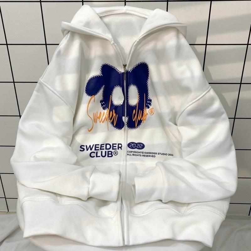 Áo Khoác Hoodie Form Rộng Phối Zip Unisex CAT Vải Nỉ Bông Dày Dặn