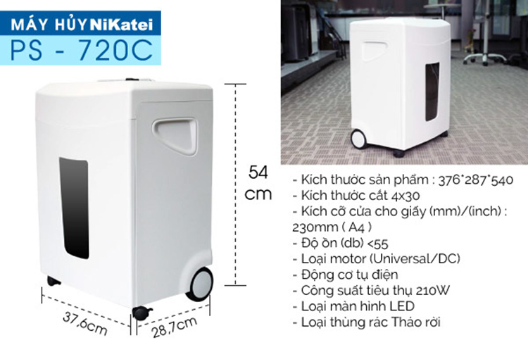 Máy Hủy Tài Liệu Nikatei PS-720C