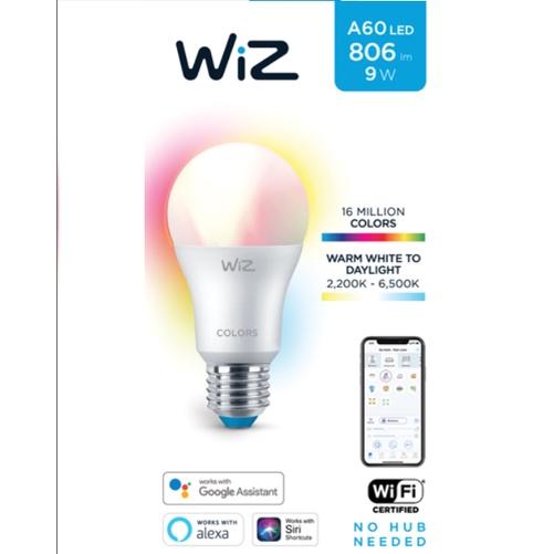 Bóng đèn WiZ 16 triệu màu màu Wi-Fi Color+TunableWhite/9W A60