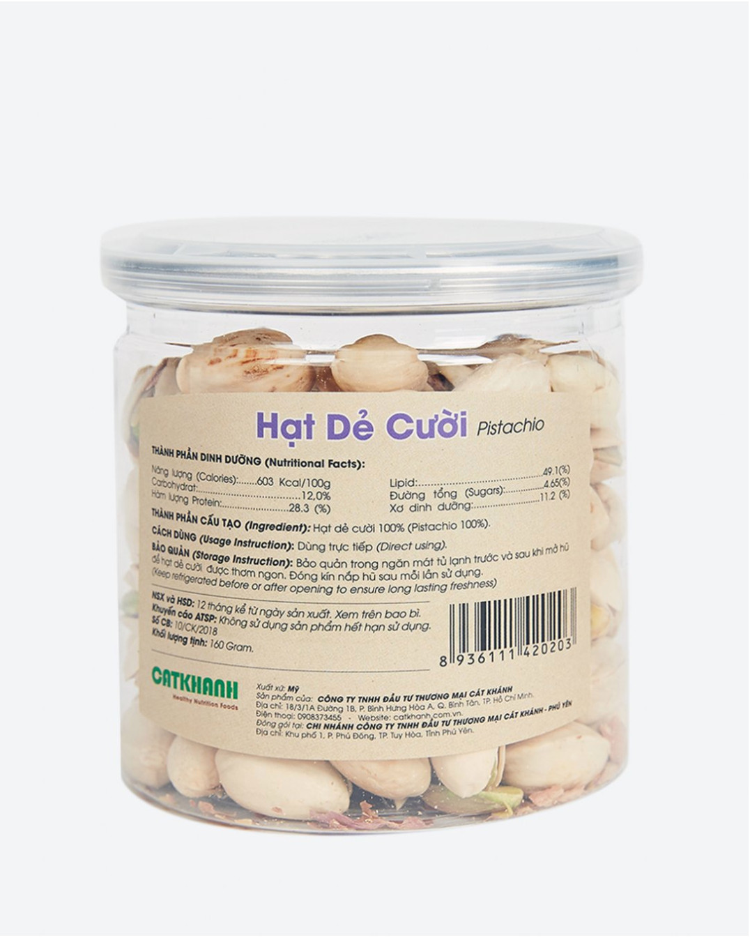 Hạt dẻ cười hủ 180gr Cát Khánh