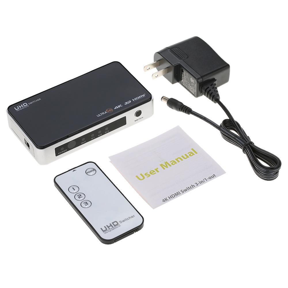 Bộ chuyển mạch tốc độ cao 2160P 4K x 2K 4 chuyển đổi hình ảnh video độ nét cao 3 trong 1 nguồn IR Wireless