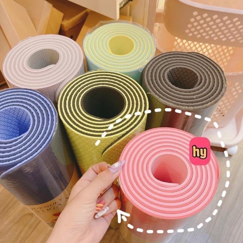 Thảm tập YOGA chống trơn trượt. Thảm tập GYM tại nhà,tập thể dục tại nhà chất liệu tpe 2 lớp