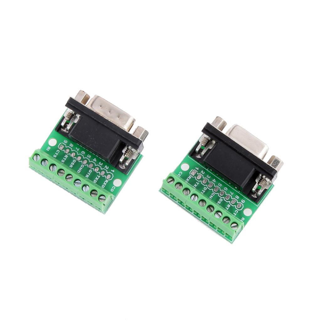 9Pin DB9 Solderlessterminal Nữ/Nam RS232 RS485 Kết Nối Adapter