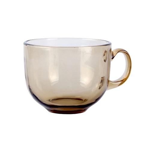 Ly Thuỷ Tinh Màu Hổ Phách Chịu Nhiệt Có Quai Cầm Dung Tích Lớn 480ml Tiện Dụng Cao Cấp
