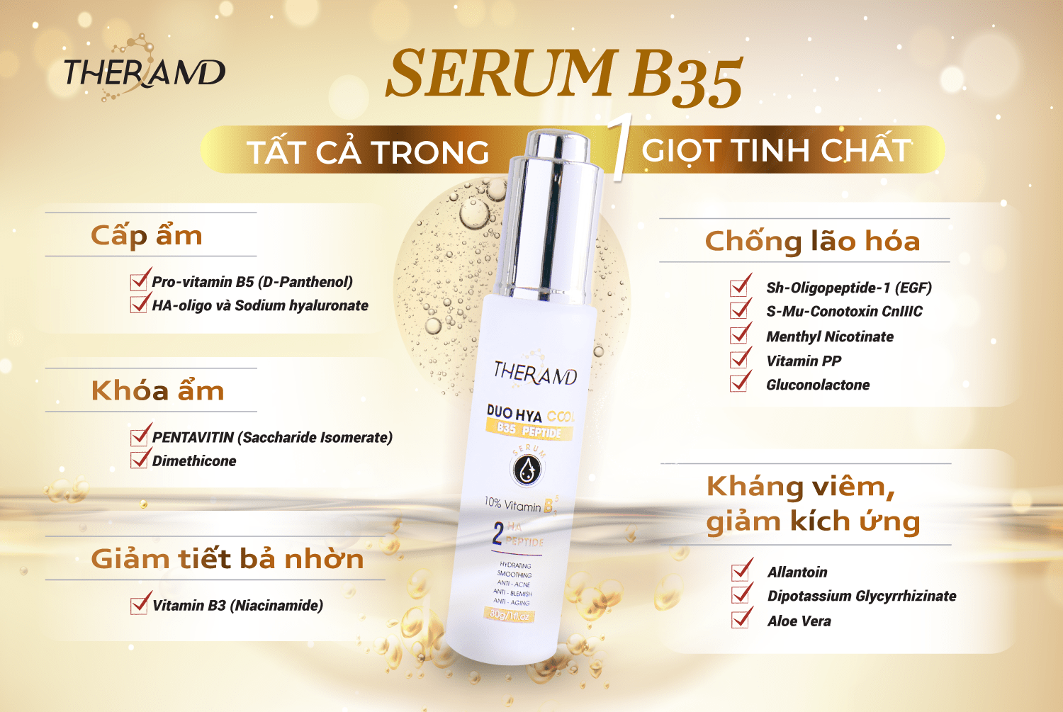 Tinh chất phục hồi chống lão hóa TheraMD Dou Hya Cool B35 Peptide Serum