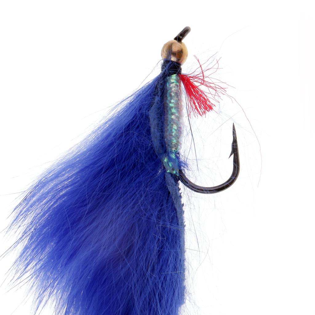 5pcs Bead Head Zonker Trout Flies Sinking Fly Fishing Streamers Flies