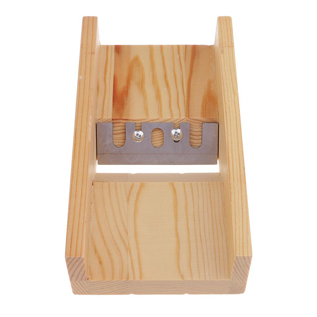 Adjustable Wooden Soap Loaf Cutter Planer + Rectangle Silicone Soap Mould + 2pcs Wavy & Straight DIY Making Loaf Cake Soap Cutter
