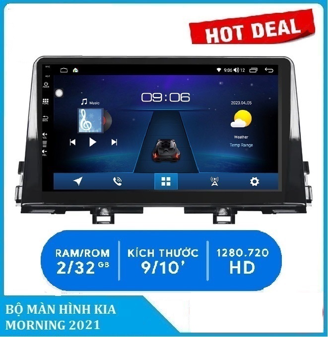 [TẶNG KÈM V.I.E.T.M.A.P.S.1]MÀN HÌNH ANDROID 9INCH XE KIA MORNING 2021 LẮP SIM 4G Cấu hình RAM 2GB. ROM 32GB Bộ xử lý 8 nhân BỘ SẢN PHẨM GỒM JACK NGUỒN+MẶT DƯỠNG THEO XE.