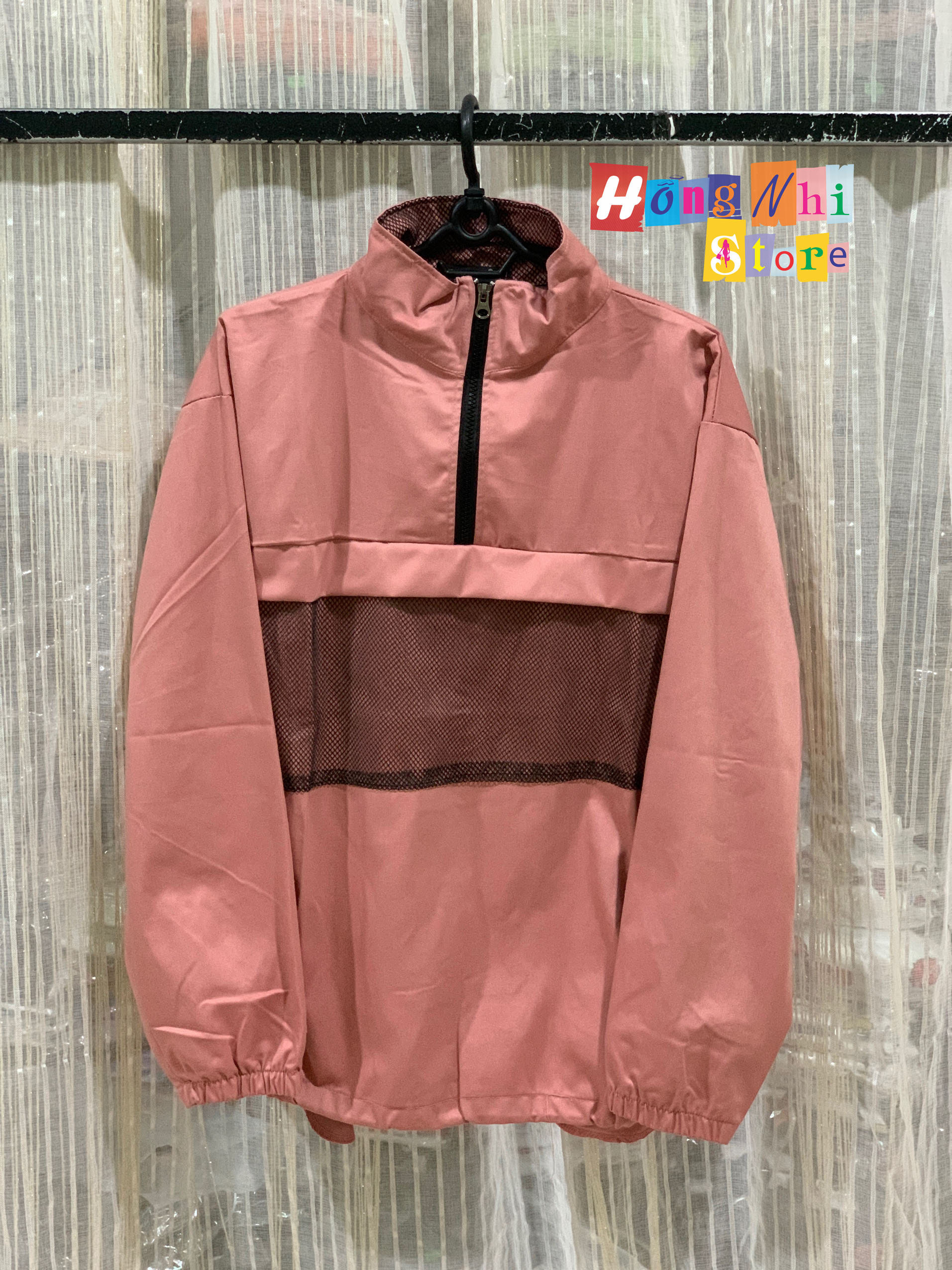 Áo Khoác Jacket Kaki Phối Lưới Màu Hồng - Jacket Kaki Unisex Pink - MM