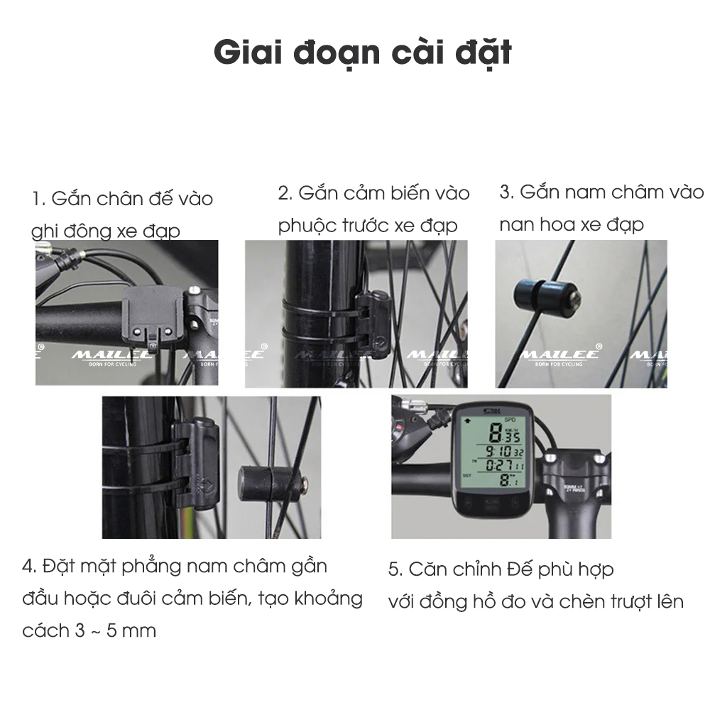 Đồng Hồ Tốc Độ Xe Đạp Có Dây Chống Nước SD-563A 27 tính năng công cụ đo, Đo Lường Khoảng cách thời gian, có đo nhiệt độ môi trường - Mai Lee