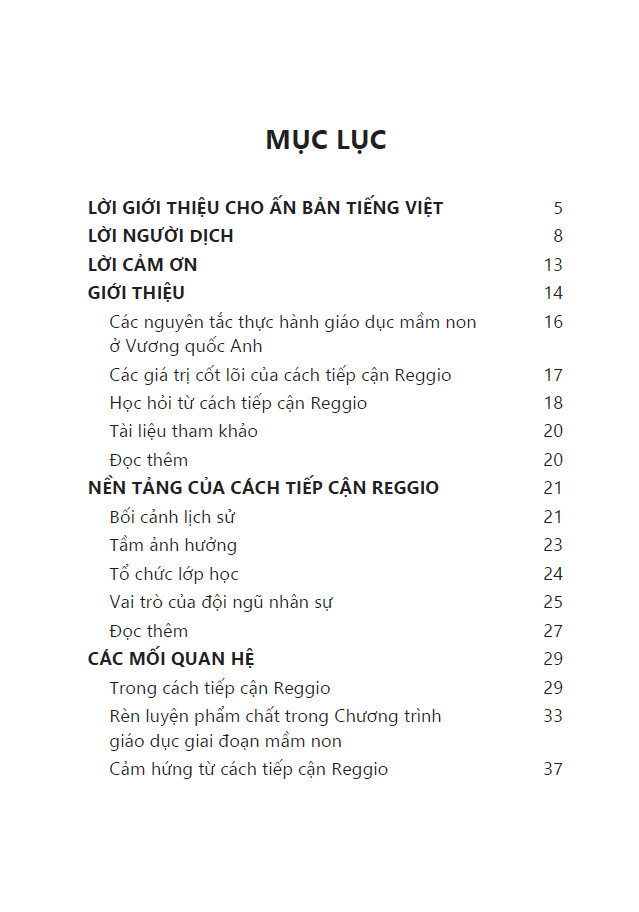 Sách Cẩm nang giáo dục mầm non theo cách tiếp cận Reggio