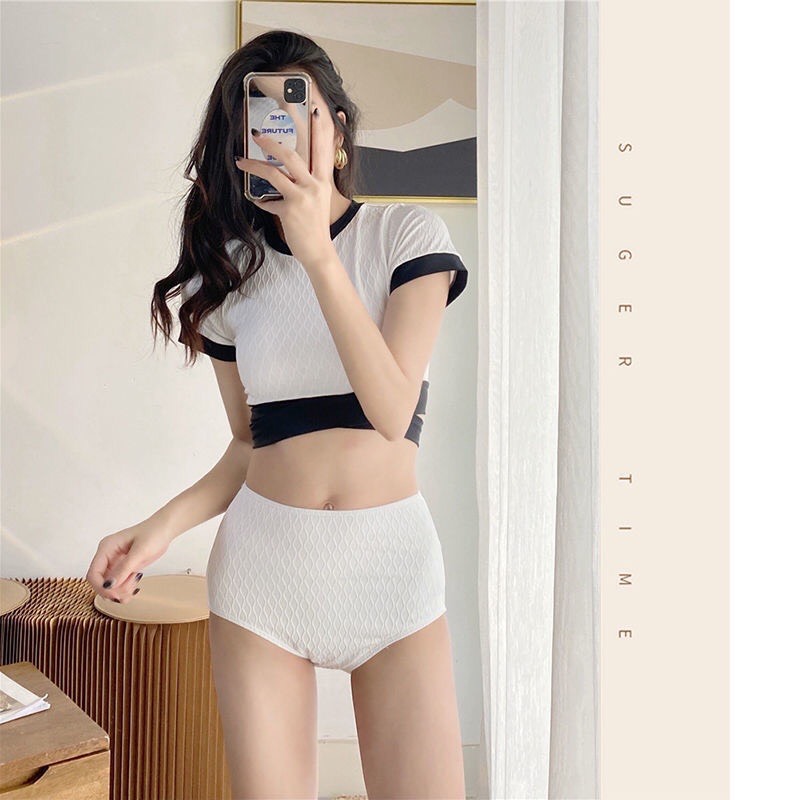 Đồ bơi nữ kín đáo, Đồ bơi nữ đi biển ba mảnh vải mềm mại co giãn 4 chiều kiểu dáng thời trang cao cấp