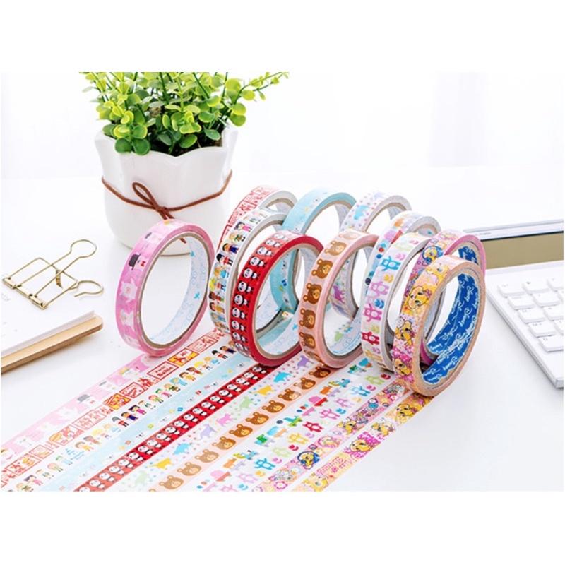 Cuộn Băng Dính Washi nhiều mẫu Dùng Trang Trí Tiện Dụng
