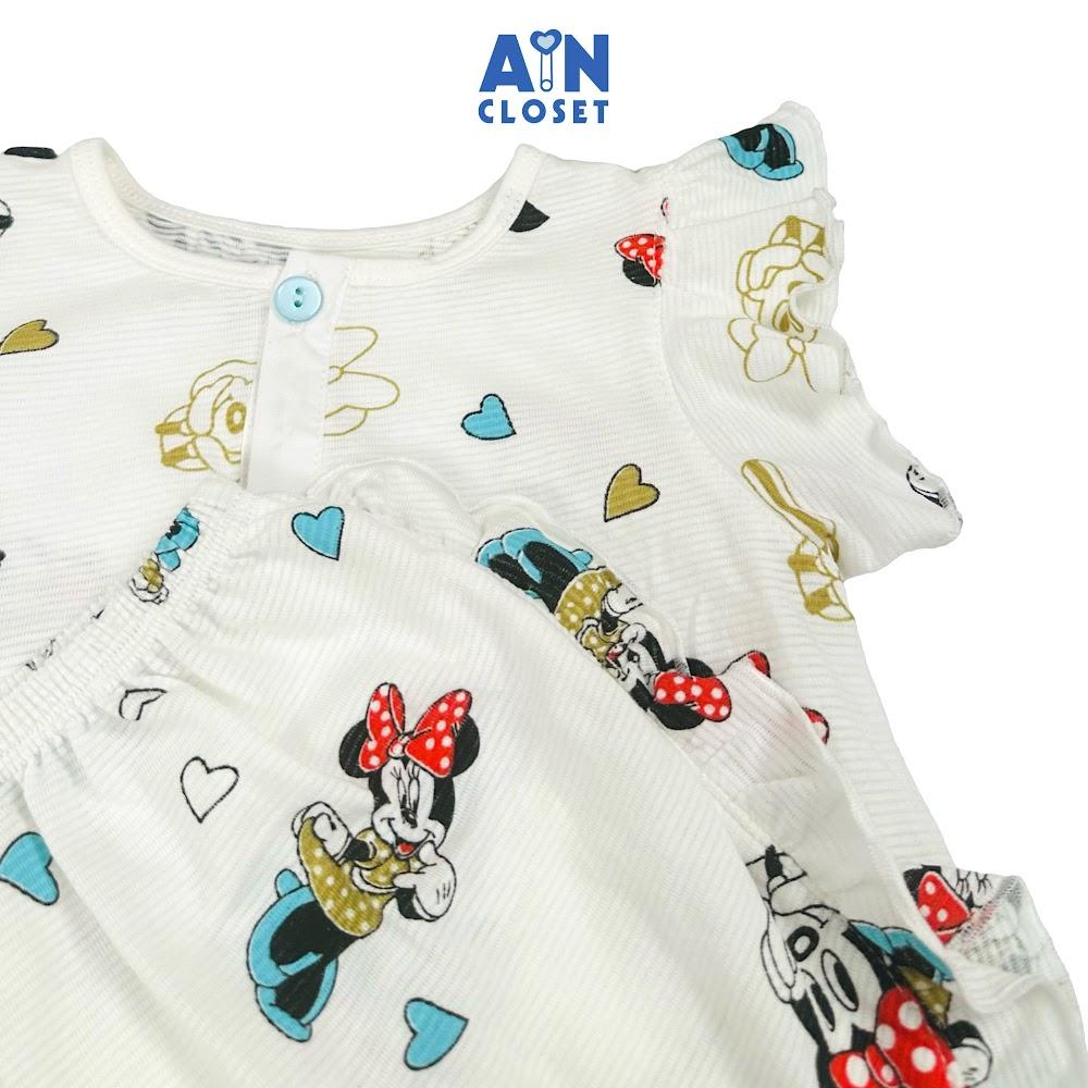 Bộ quần áo Ngắn bé gái họa tiết Mina Tim Trắng thun giấy - AICDBG9SNZSY - AIN Closet