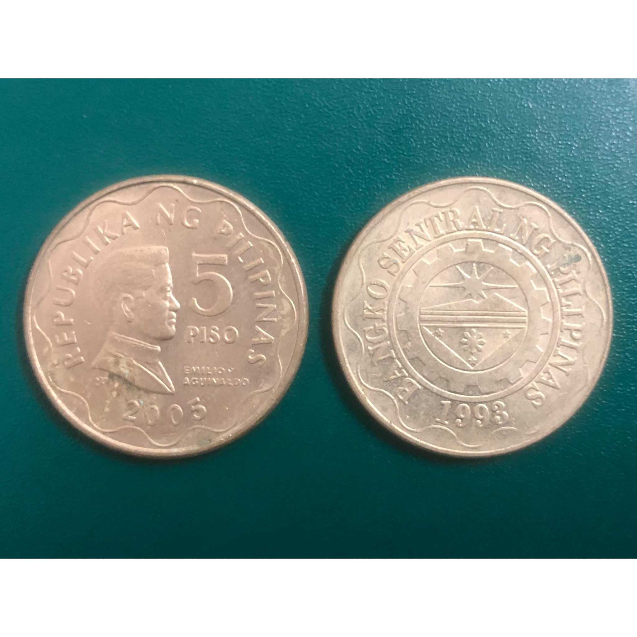 Đồng xu Philippines 5 pesos phiên bản cũ